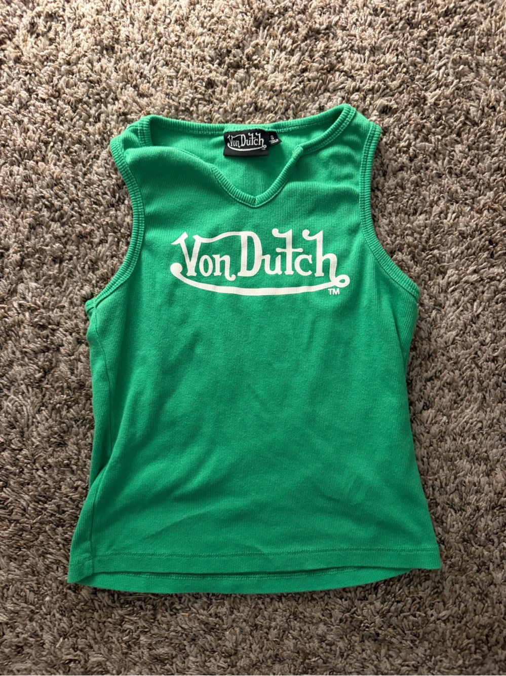 Von Dutch Kids' Green Logo Tank Top